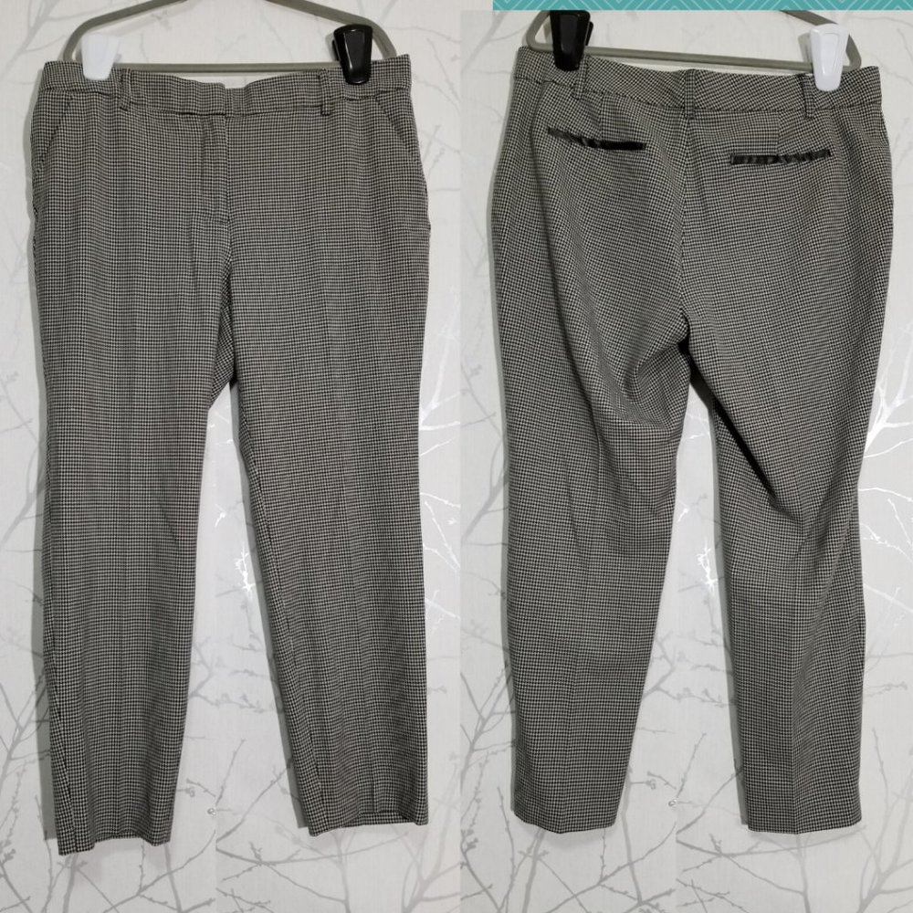Alfred Sung Houndstooth High Rise Slim Leg Ankle Pants